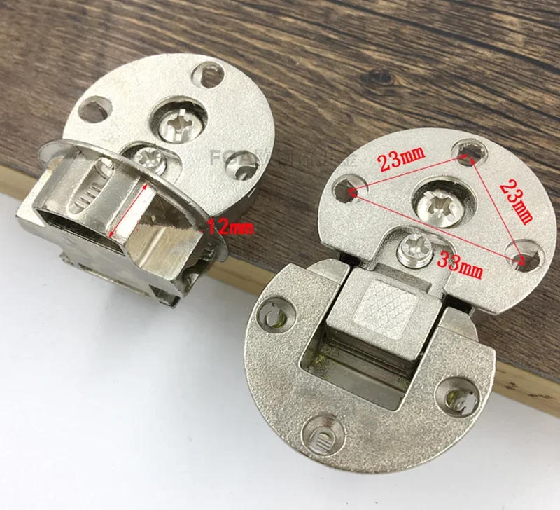 Description Picture 3 of itemFolding Hinge Zinc Alloy Double Cups Up Down 180 Degree Cabinet Door Pirated Concealed Flat Adjustable Furniture Hardware