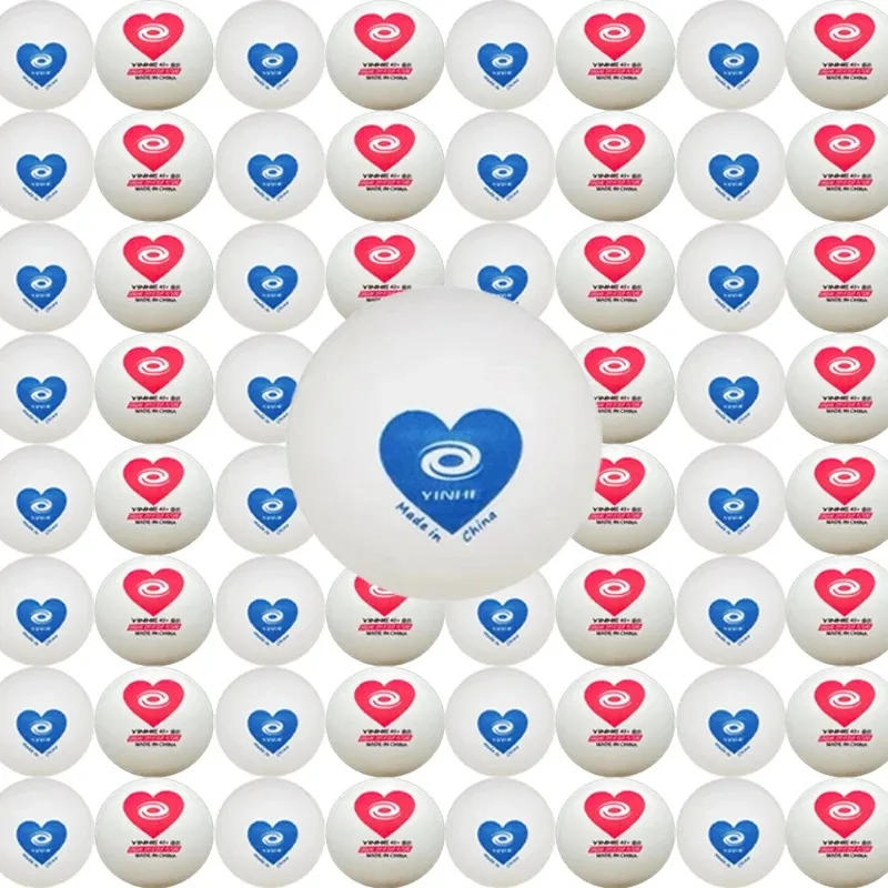 Description Picture 5 of item100PCS YINHE Blue Heart Table Tennis Balls ABS 40+ New Material Ping Pong Balls with Seam High Elasticity Durable Training Balls