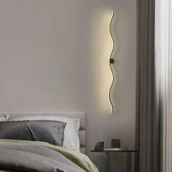 Modern Simple Living TV Background Grille Wall Lamps for Room Decor Bedroom LED Lights Luxury Minimalist Creative Long Wall Lamp