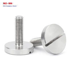 M2 M2.5 M3 M4 M5 M6 Flat Head Big Round Head Slotted Hand Screws Stainless Steel Slotted Decorative Advertisement