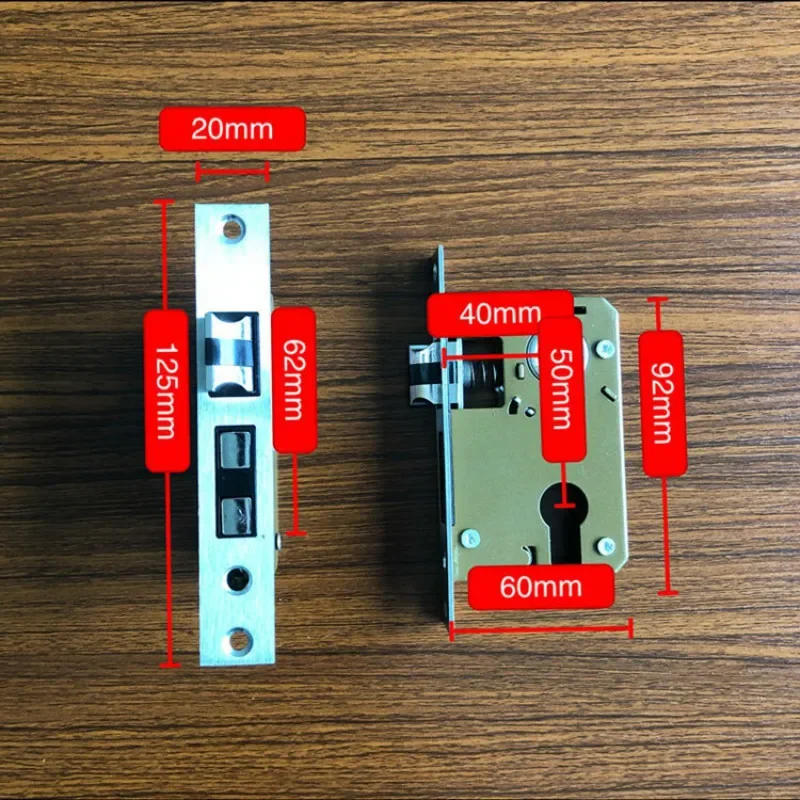 Description Picture 6 of itemStainless Steel Handle Door Lock, Wooden Door Lock, 50 Lock Body, Indoor Bedroom Silent Door Lock, Mechanical  Lock