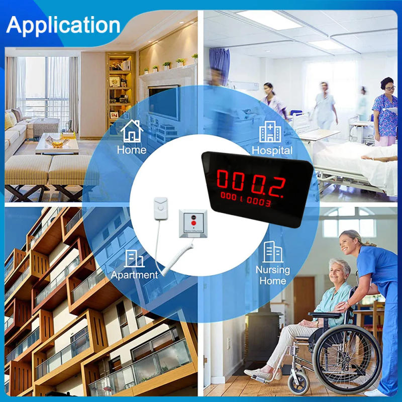 Description Picture 3 of item433.92mhz Nurse Calling Bell System Wireless Hospital Call Patient Pager Calling Button Pull Cord for Elderly Nurse Station