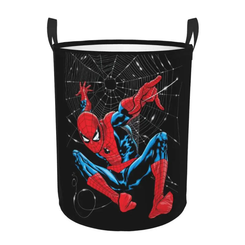 Description Picture 2 of itemCustom Spiderman Laundry Hamper Large Storage Basket Spider Web Girls Boys Toy Organizer