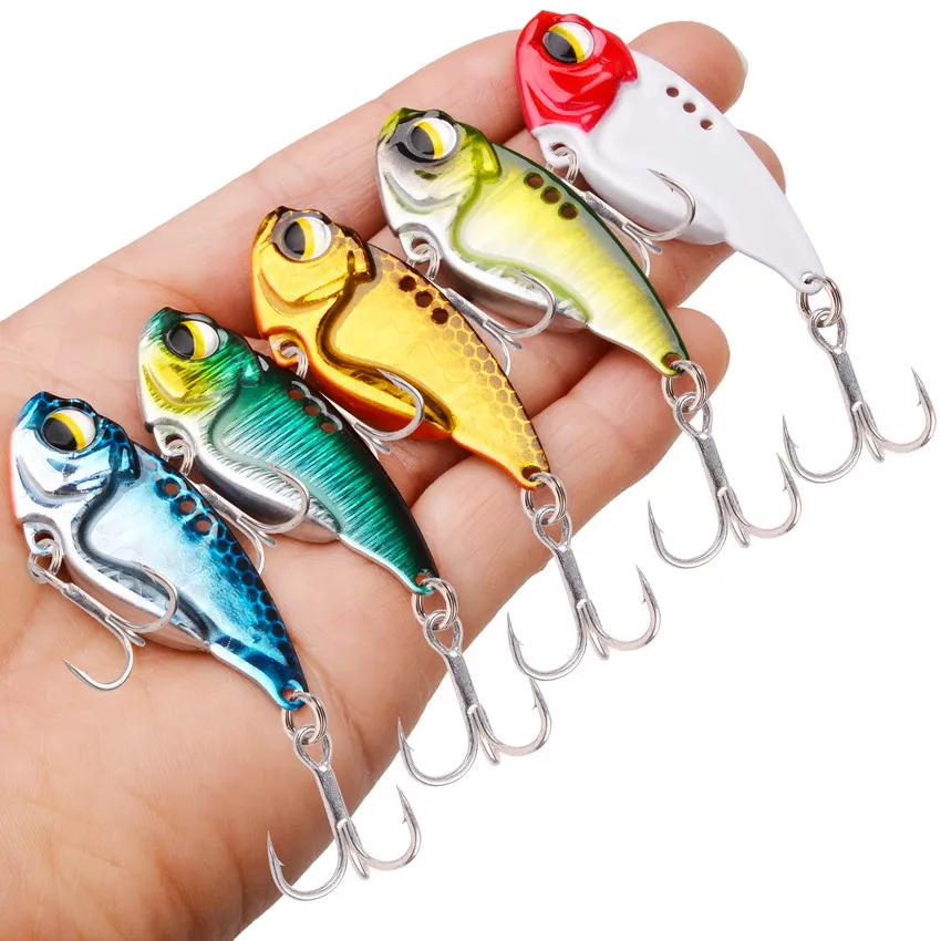 Description Picture 5 of item5pcs/box Metal Sinking Lipless Crankbait Blade VIB 5g 9g 12g Cicada Wobblers Baits Tackle For Bass Pike Perch Fishing Lures