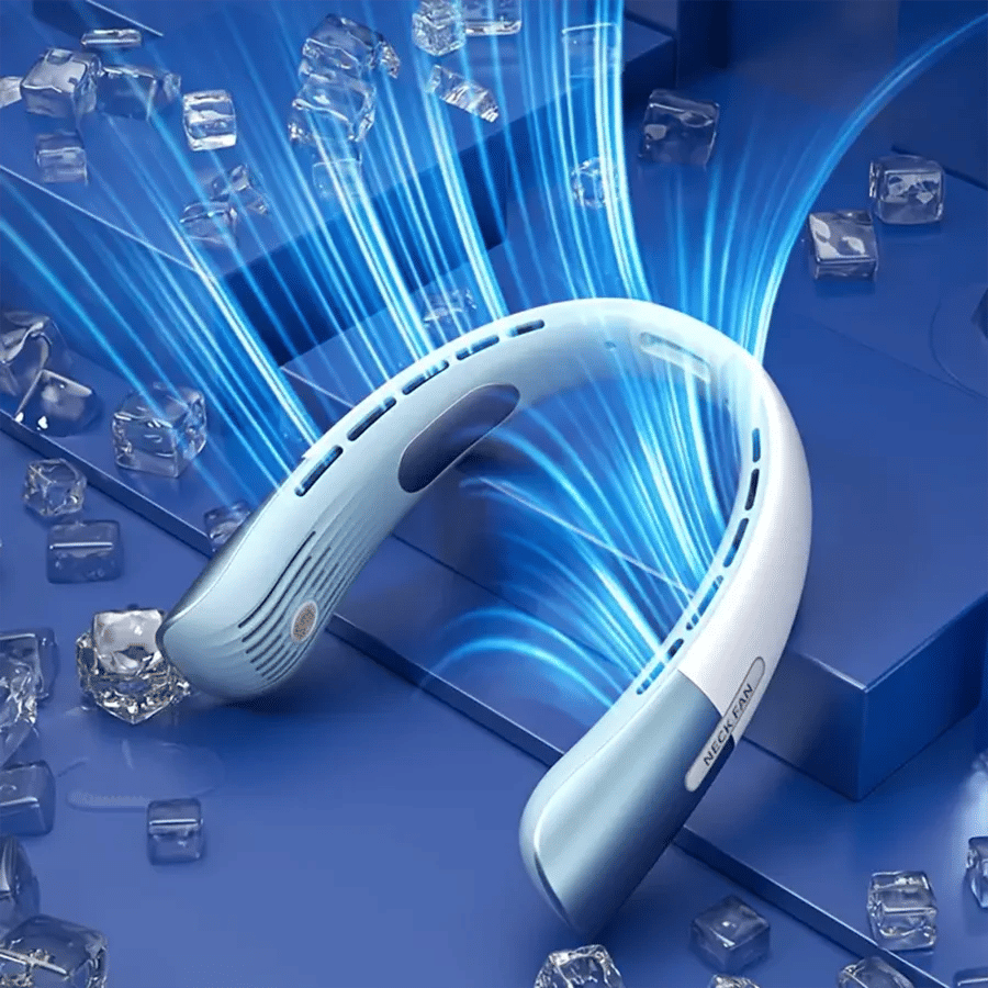 Description Picture 3 of item2024 New 3000mAh Hanging Neck Fan Rechargeable Air Cooler Bladeless Fan Portable Mini Air Conditioner with 5 Gears Low Noise