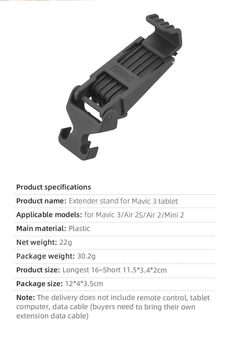 Description Picture 3 of itemTablet Stand for DJI NEO/Mini 4K/Mini 2/Mavic 3/3 Classic/Air 2S/3 RC-N3/N2/N1 Remote Control Extension Stand Clip Accessories