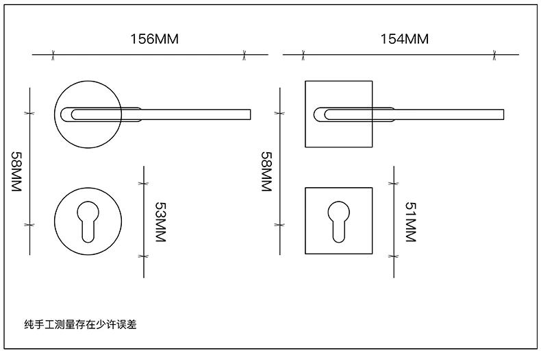 Description Picture 2 of item1 Set Zinc Alloy Door Lock, Indoor Bedroom, Room Split Wooden Door Lock,Silent Magnetic Suction Door Handle,Hardware Accessories