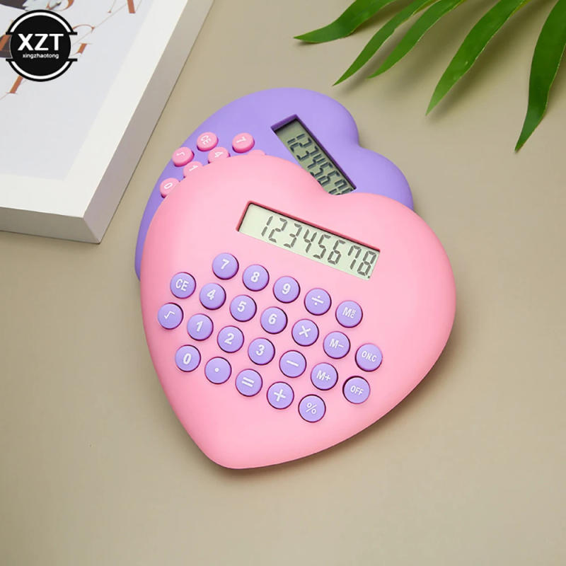 Description Picture 3 of itemCreative Heart Shape Calculator Multi-function 8-bit Calculator Student Stationery Supplies School Office