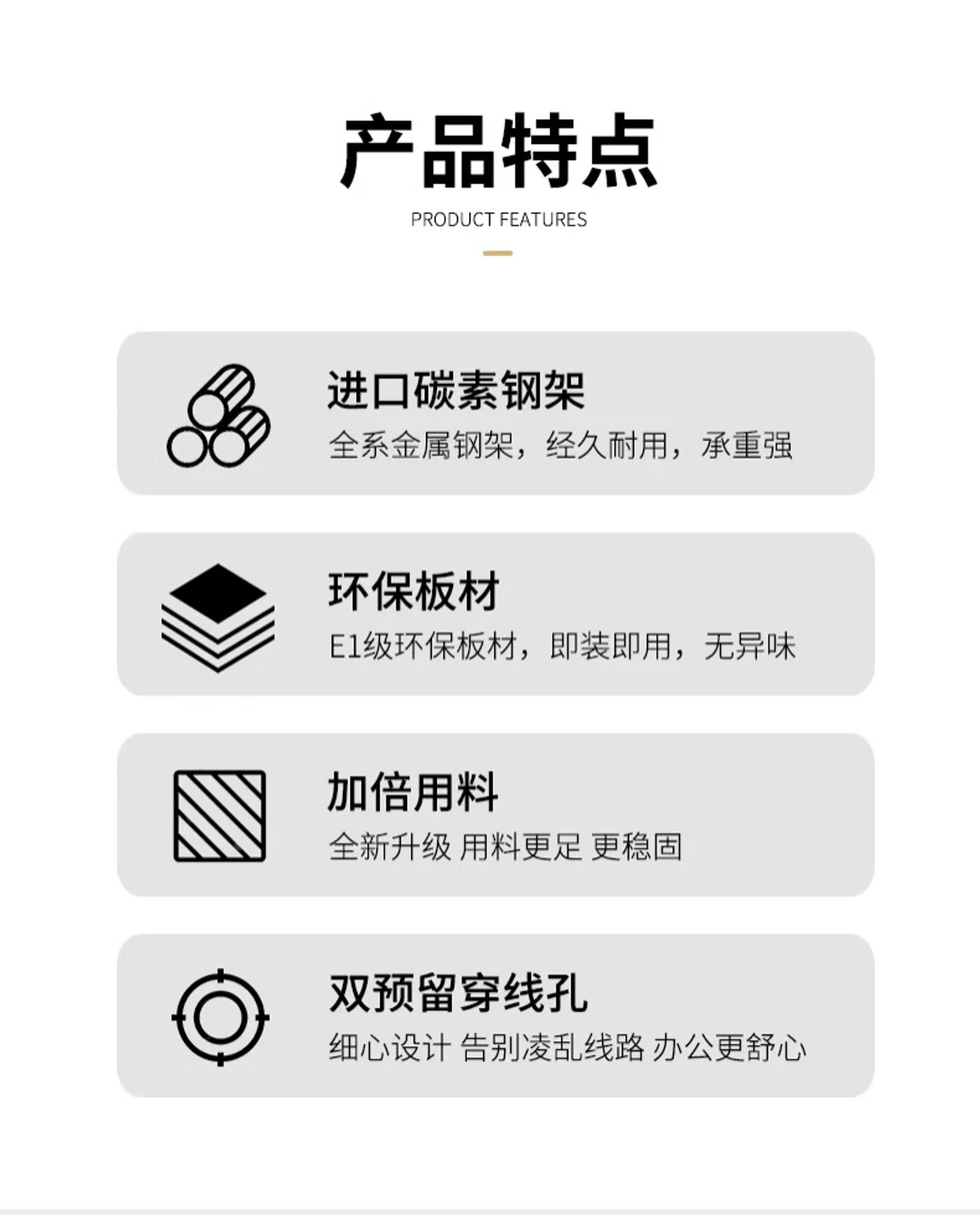 Description Picture 3 of itemBoss Conference Office Desk Computer Aesthetic Modern Modern Reception Office Desk Executive Luxury Escritorios Furniture SR50OD