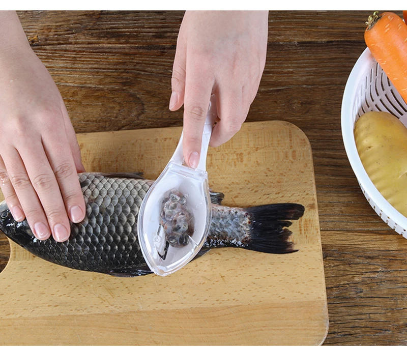 Description Picture 5 of itemFish Scales Graters Scraper Cleaning Tool Scraping Device with Cover Home Kitchen Cooking Tools Skin Brush Knife Peeling Seafood
