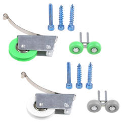 Sliding Closet Door Roller Kit 1.61inch Wheel Diameter Convex (Round) Edge /Groove Plastic, Stamped Steel Construction