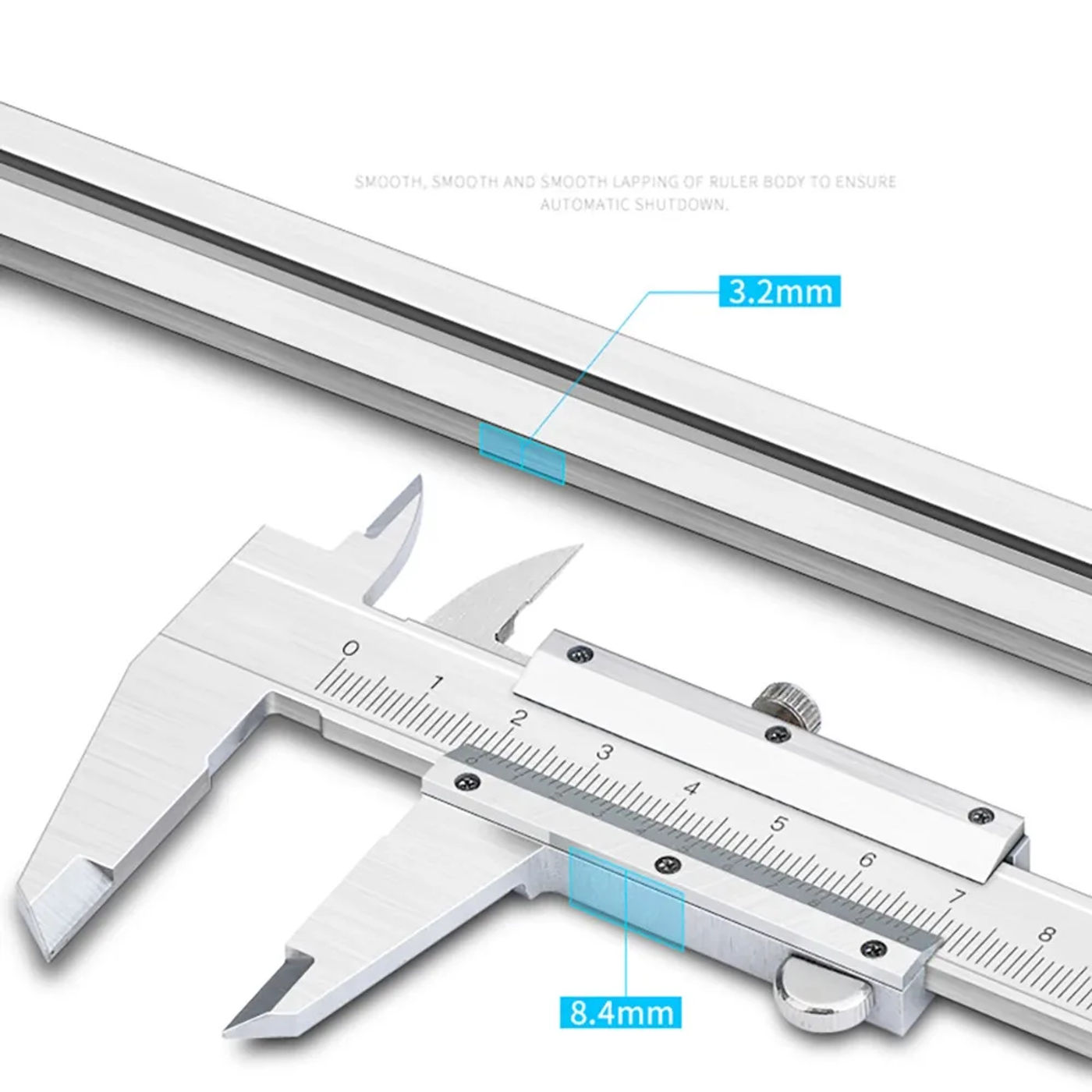 Description Picture 3 of item150mm 0-6" Stainless Steel needle Parallel Marking Gauging Ruler Measuring Instrument Tool Marking Vernier Caliper