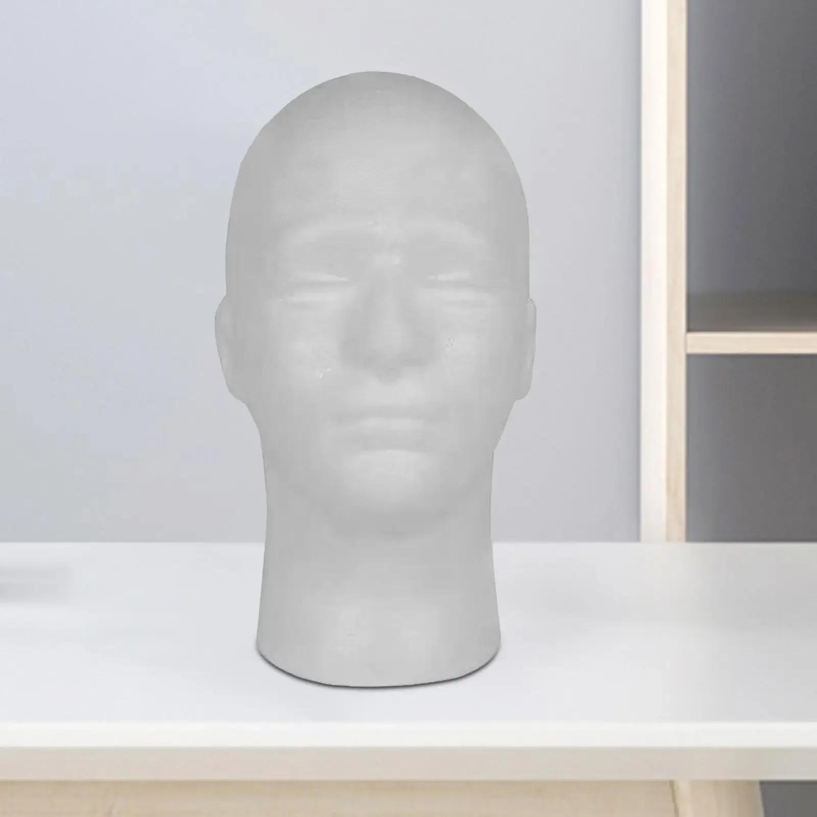 Description Picture 3 of itemStyrofoam Wig Head White Portable Multi Functional Hairpieces Stand Holder Mannequin Manikin Head Wig Stand for Props Home