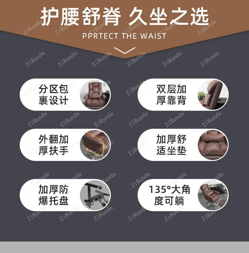 Description Picture 3 of itemL Computer Leather Seat Boss Business Office Chair Home Back Comfortable Sedentary Sofa Leisure Esports Furniture