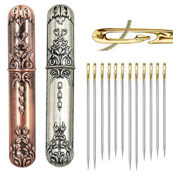 24Pcs Hand Sewing Needle And European Vintage Needle Barrel Household Storage Needle Barrel Sewing DIY Tool Accessories