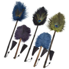Fluffy Ostrich Feathers Duster Brush Handle Anti-static Peacock Dust Removal Cleaning Furniturer Gap Cleaner Vase for Decoration