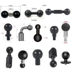 15mm 17mm 25mm Ball Head Adapter Mount to 1/4" Screw (Hole) for Gopro11 Insta360 X3 Camera Light Bracket Phone Stand GPS Holder