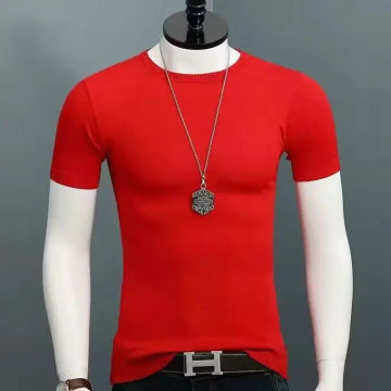 Summer Fashion Men's Knitted Polo-shirt Short Sleeve Solid Color Soft Cozy Touch Polo Shirt Business Casual Korea Style Tee W01