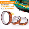 0.05*20mm*33m High Temperature Heat Resistant Polyimide Gummed Adhesive Tape for 3D printing Board protection