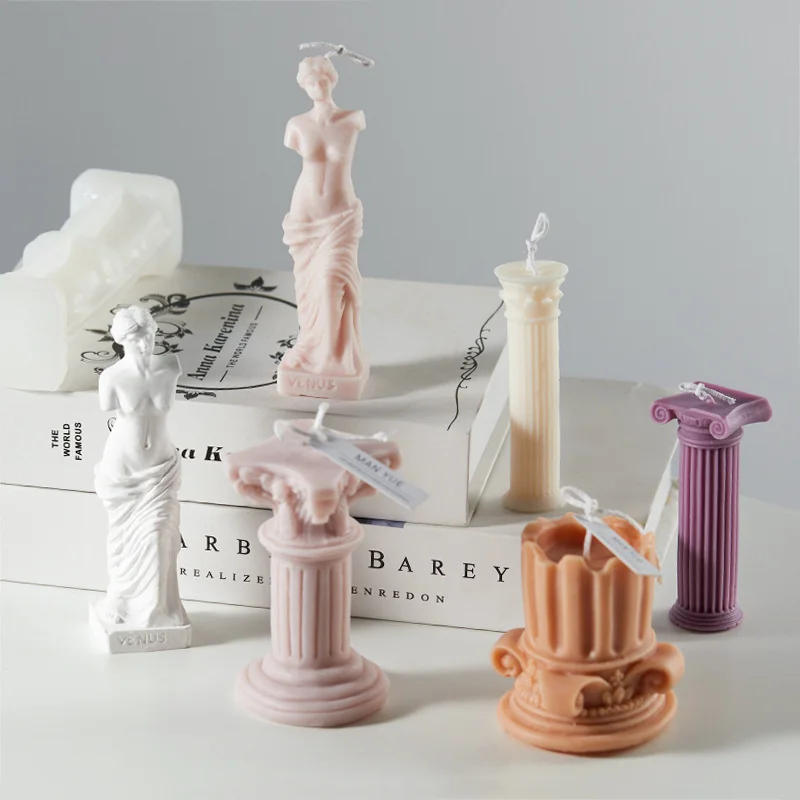 Description Picture 5 of itemDIY Classic Roman Column Silicone Candle Mold 3D Statue of Venus Body Aromatherapy Soap Gypsum Epoxy Resin Mould for Gifts Decor