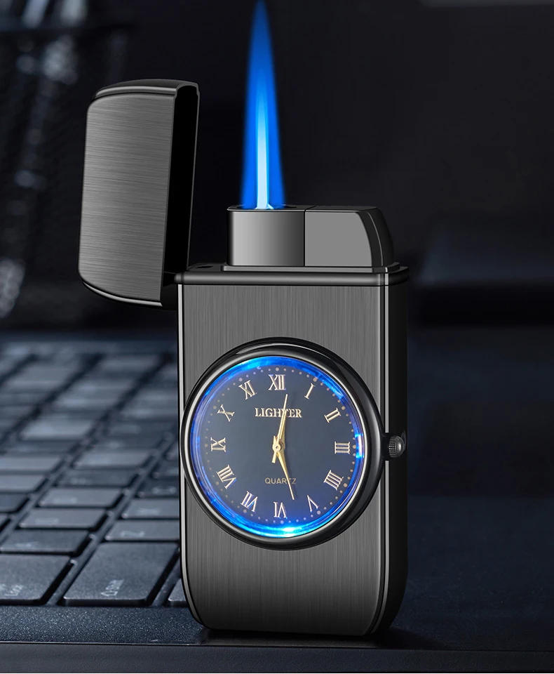 Description Picture 4 of itemUnusual Metal Watch Gas Lighters Butane Windproof Lighters Turbo Lighters Gifts Gadgets Cigarette Lighters for Men