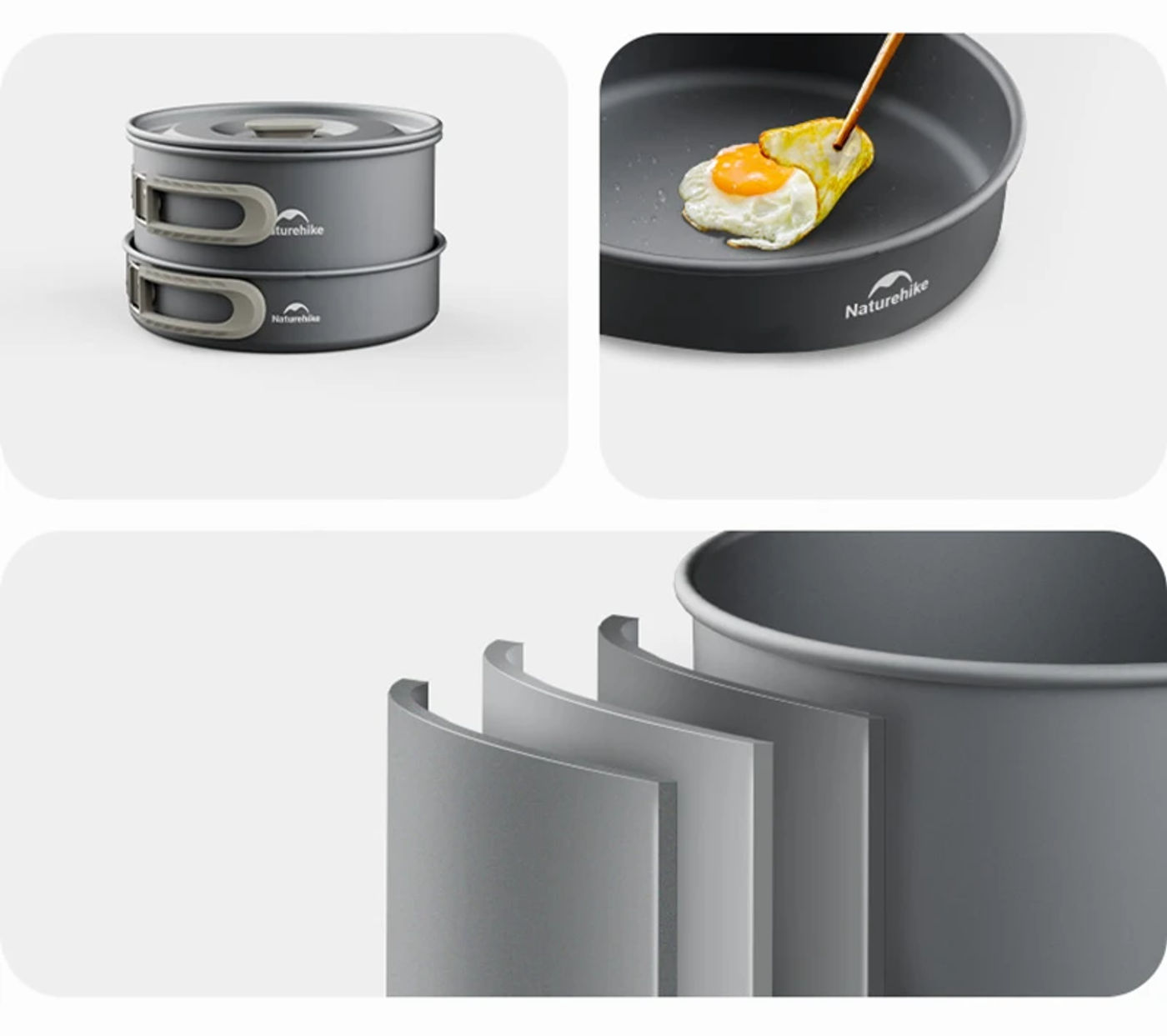 Description Picture 3 of itemNaturehike Camping Cookware Set Tableware Kit Cooking Water Kettle Pan Travel Cutlery Utensils Outdoor Hiking Picnic Pot