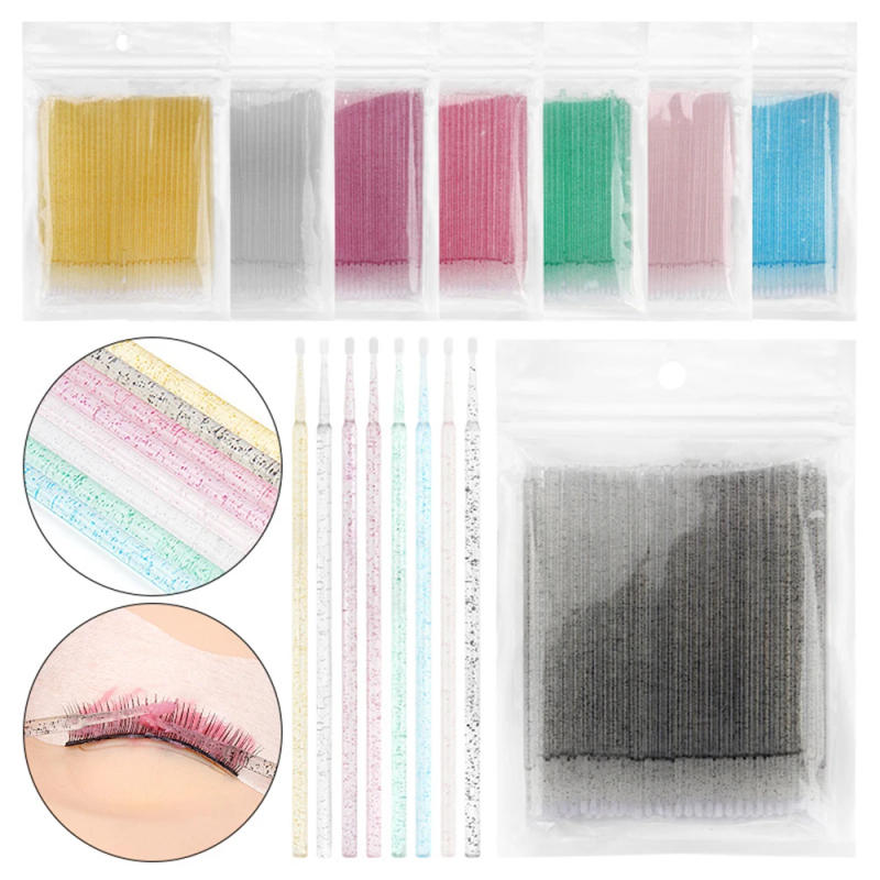 Description Picture 2 of item100pcs Eyelash Cleaning Brushes Micro Cotton Swab Individual Removing Makeup Brush Eyelashes Microbrush For Beauty Clean Tools