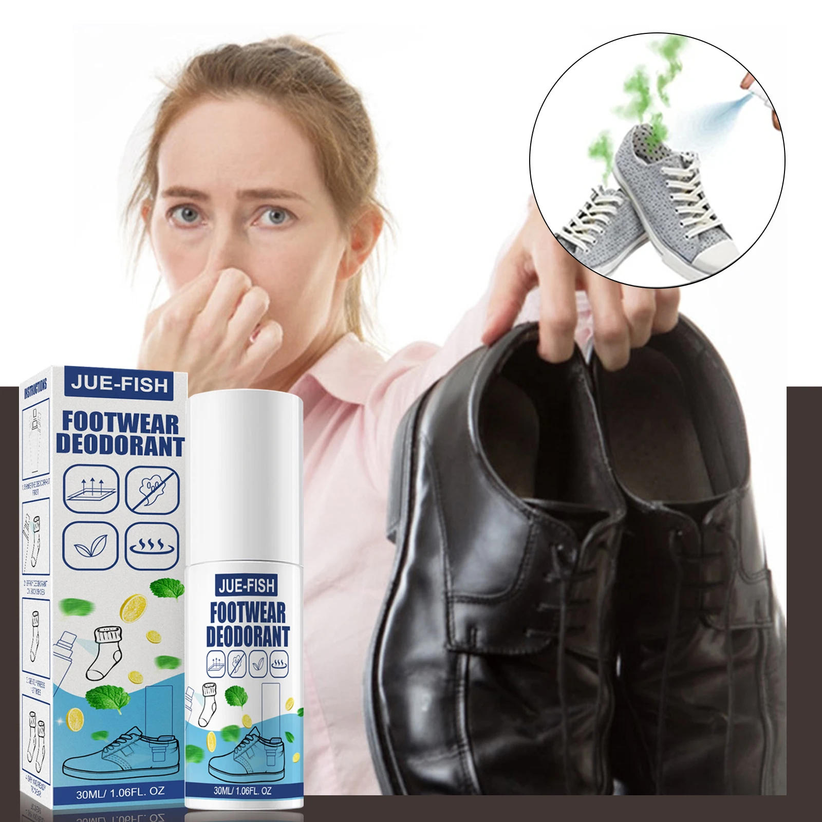 Description Picture 5 of itemShoe Socks Odor Removal Spray Feet Care Footwear Deodorant Antiperspirant Shoes Stink Remover Foot Odor Perfume Freshener