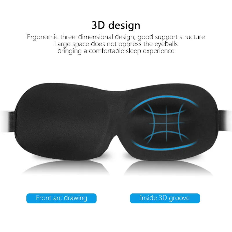 Description Picture 4 of item3D Sleeping Mask Natural Eye Patches Eyeshade Cover Shade Travel Nap Relax Blindfold Soft Block Out light Sleeping Aid Eye Masks