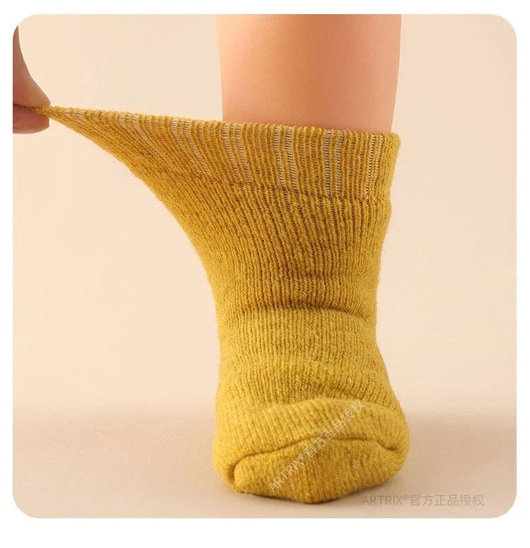 Description Picture 5 of itemBaby Wool Cashmere Sock for Baby Boy Girl Solid Color Warm Thicken Fleece Calf Furry Kid Sock for 0-6 Year Children Baby Stuff