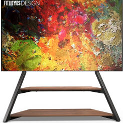 Design Large TV Floor Stand for 75 77 85 86 90 100 Inch TVs, Heavy Duty TV Stand Mount with Large Wood Entertainment Stands