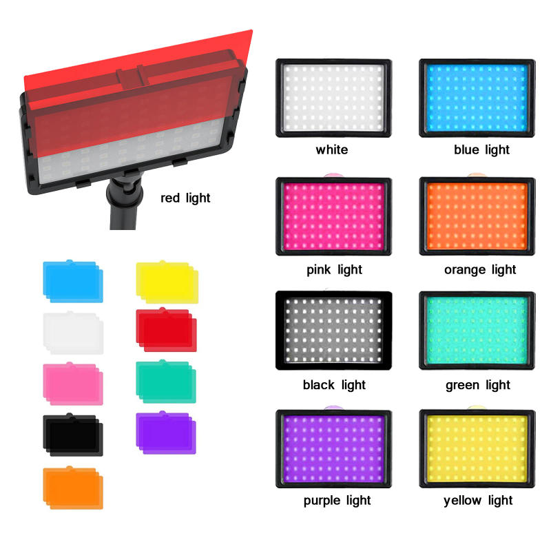 Description Picture 3 of item3pack LED 9Color Filter Studio Streaming Lights Photography Video Lighting Kit Photo Lights for Video Recording Photography Came