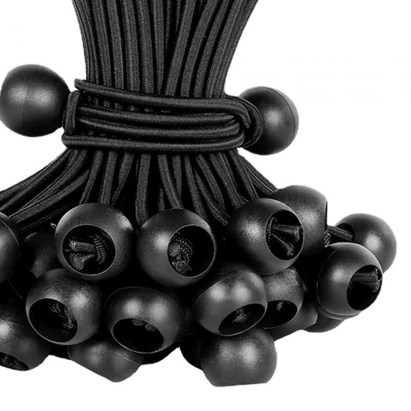Description Picture 6 of item100 Pieces 15cm Ball Bungee Cords Rope Stretchable Lightweight Accessories Durable Tie Down Cords Versatile Black for Camping