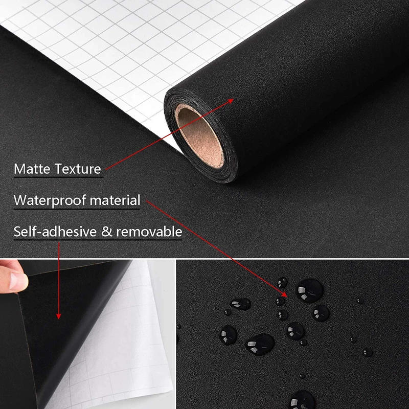 Description Picture 4 of itemMatte Peel and Stick Wallpaper Solid Color Contact Paper Self-Adhesive Wall Sticker Door Furniture Covering Vinyl Walll in Rolls