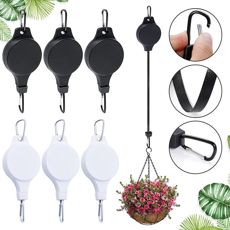Description Picture 2 of itemGarden Baskets Pots Hanging Hook Plant Pulley Set Retractable Lifting Pulley Pull Down Hanger Plants Flower Hanger Hook