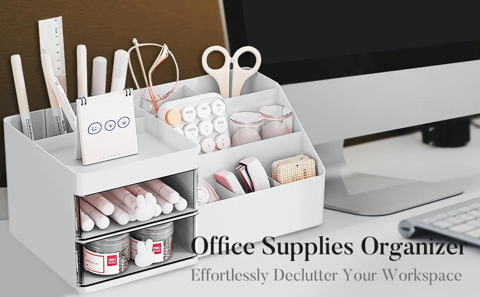 Description Picture 4 of itemMakeup Storage Cosmetic Desk Organizer Box with Drawers Skincare Organizers for Dressing Table Countertop Bathroom Counter