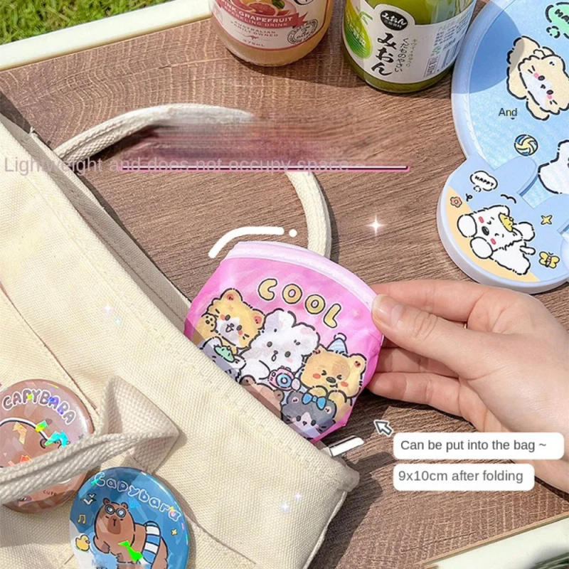 Description Picture 5 of itemFoldable Cartoon Selfie Reflector Portable Dual Use Cartoon Reflector Folding Fan Cute Little Capybara Pattern Selfie Reflector