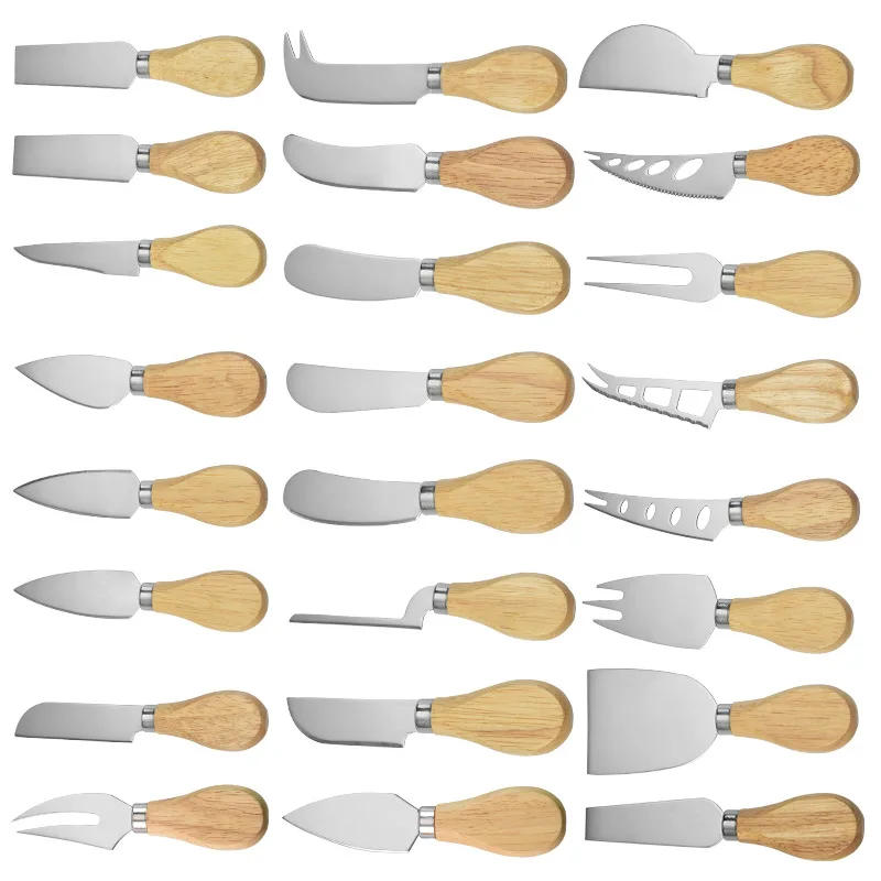 Description Picture 2 of item1Pcs Steel Stainless Cheese Knives with Bamboo Wood Handle Cheese Slicer Cheese Cutter Kitchen Baking Tool