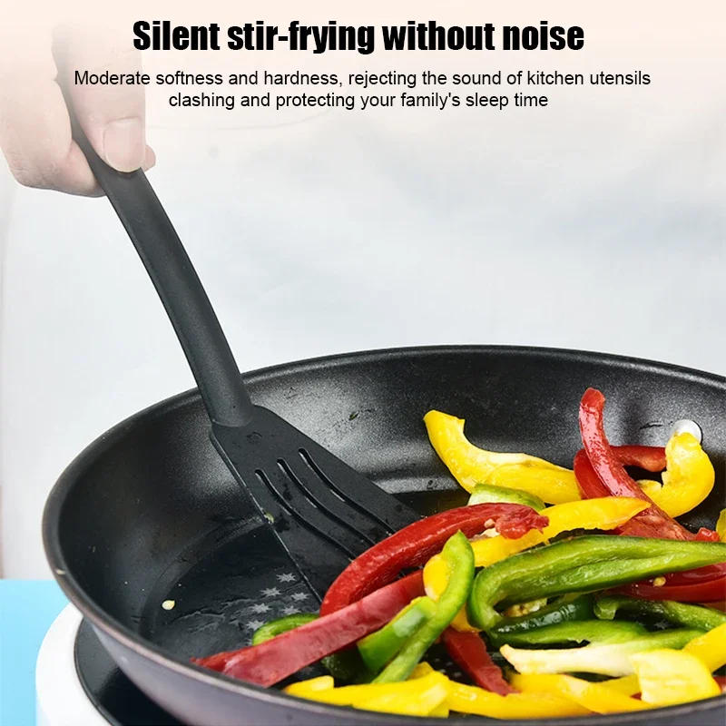 Description Picture 3 of item1/3PCS Nylon Kitchen Utensils Set Kitchen Cooking Tools Slotted Turner Solid Spoon Fork Children Spade Fork Spoon Dinnerware