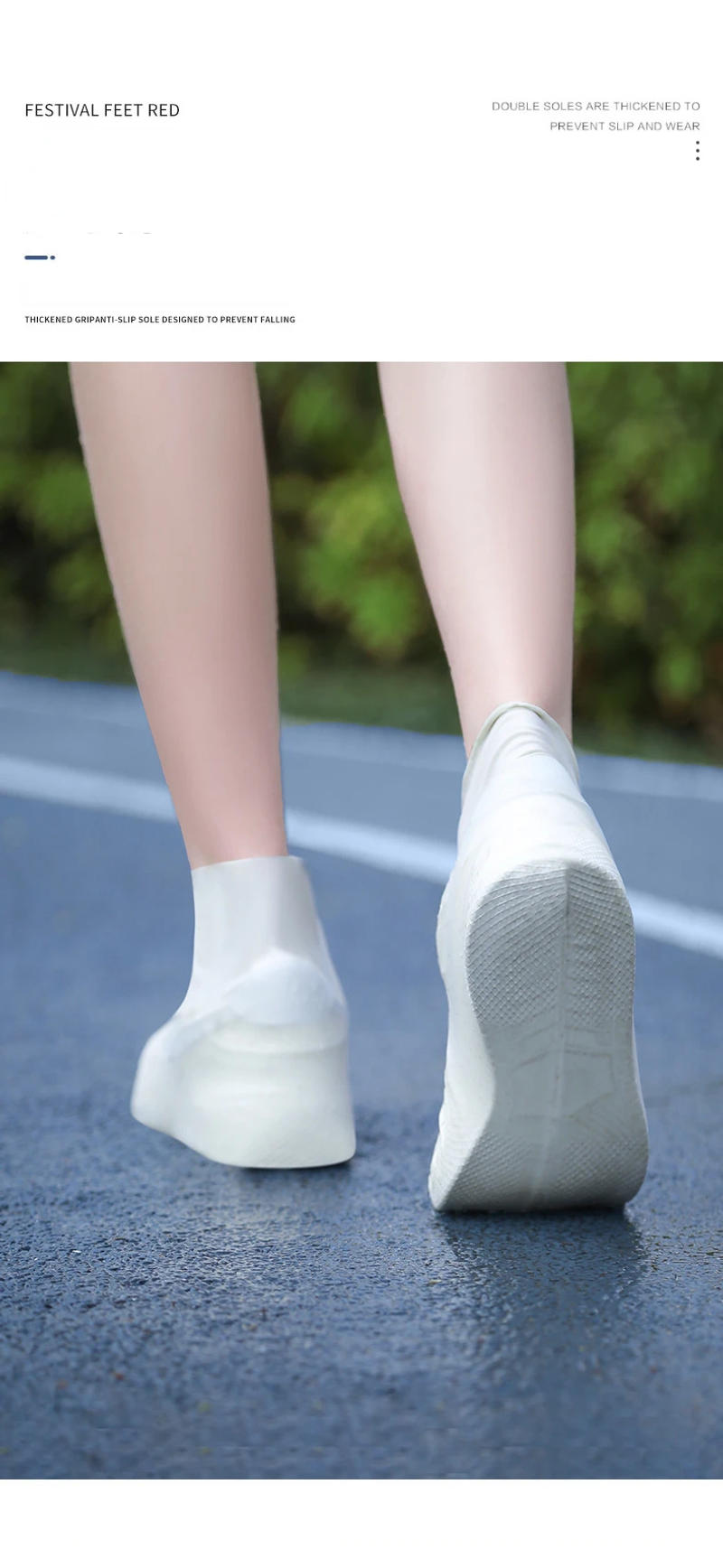 Description Picture 5 of itemReusable Waterproof Latex Rain Shoe Covers Non-slip Rubber Rain Boot Outdoor Rain Day Use Rain Gear Overshoes Shoes Accessories