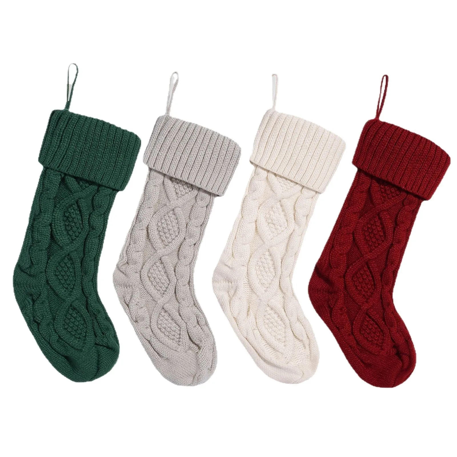 Description Picture 6 of item1/2/4pcs christmas stocking Knitting Christmas Tree Pendant Large Stockings Christmas Socks to Hang for Xmas Fruit Ornament Gift