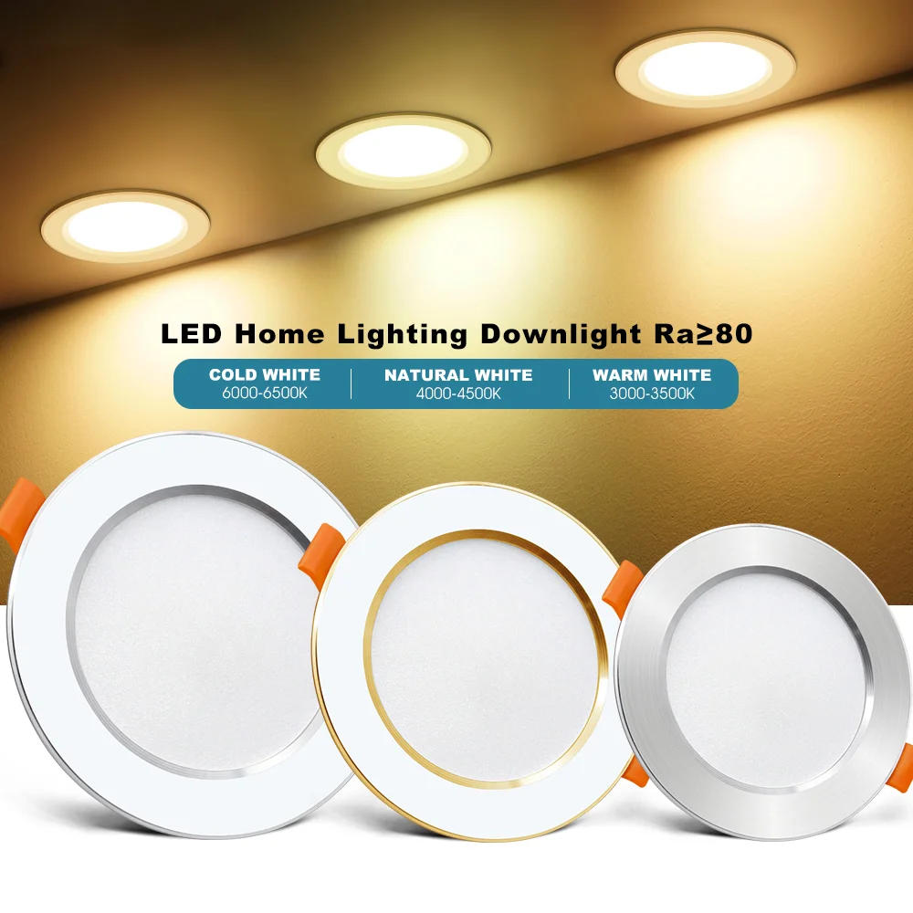Description Picture 2 of itemLED Recessed Downlight SMD Driverless 2835 AC220V 3W 5W 7W 9W 12W Ultra-thin Round White Ceiling Spot Light For Indoor Lighting
