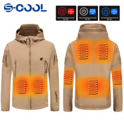7 Area Heated Jacket Winter USB Electric Heating Jacket Washed Warm Clothes Man Thermal Jacket for Skiing Hiking Camping Coat