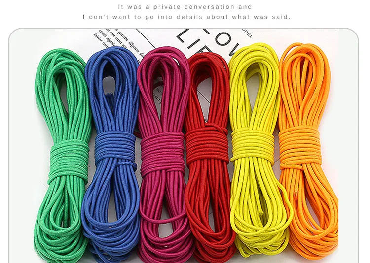Description Picture 4 of itemElastic Cord Round 2.5mm High Elastic Rubber Cord Latex Wire Elastic Band Stretch Rope Garment Craft for DIY Sewing Accessories