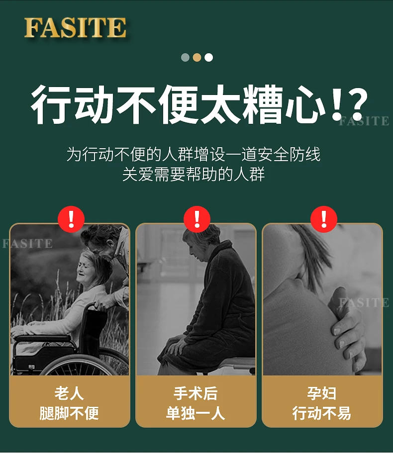 Description Picture 4 of itemToilet Safety Handrail Stainless Steel Bar Shower Bracket Handrail Disabled Gadgets Barre Appui Douche Bathroom Accessories