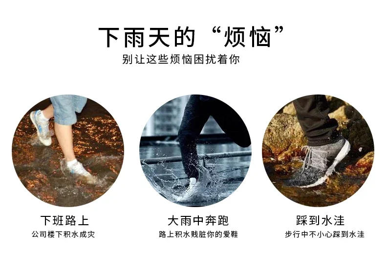 Description Picture 3 of itemWaterproof Silicone Shoe Cover High Top Rain Boots Cover Non-slip Shoes Protector Outdoor Reusable Thickened Footwear Children