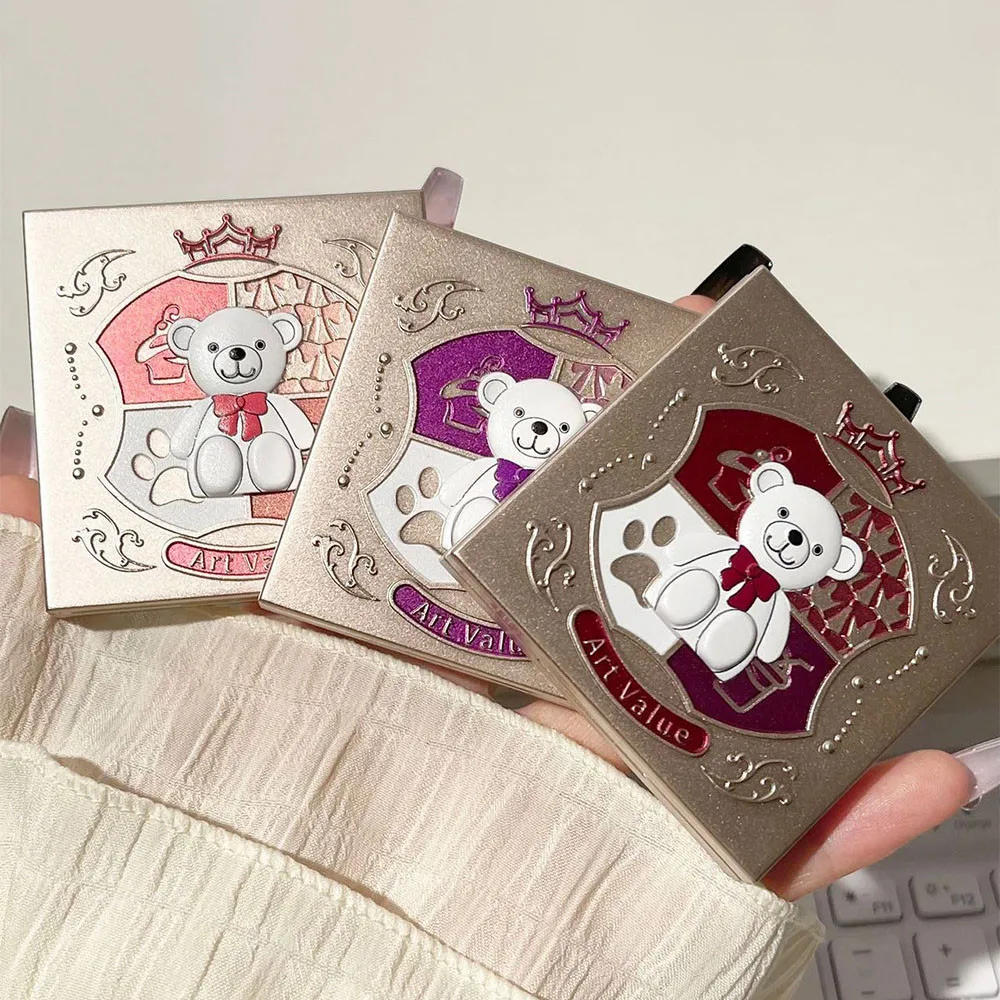 Description Picture 6 of itemCute Bear 4-color Eyeshadow Palette Glitter Matte Pink Brown Shimmer Waterproof Lasting Eye Shadow Highlighter Makeup Cosmetics