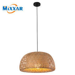 ZK30 Bamboo Art Chandelier Natural Rattan Rattan Hand-woven Bamboo Lampshade Pastoral Living Room Study Lighting Lamp