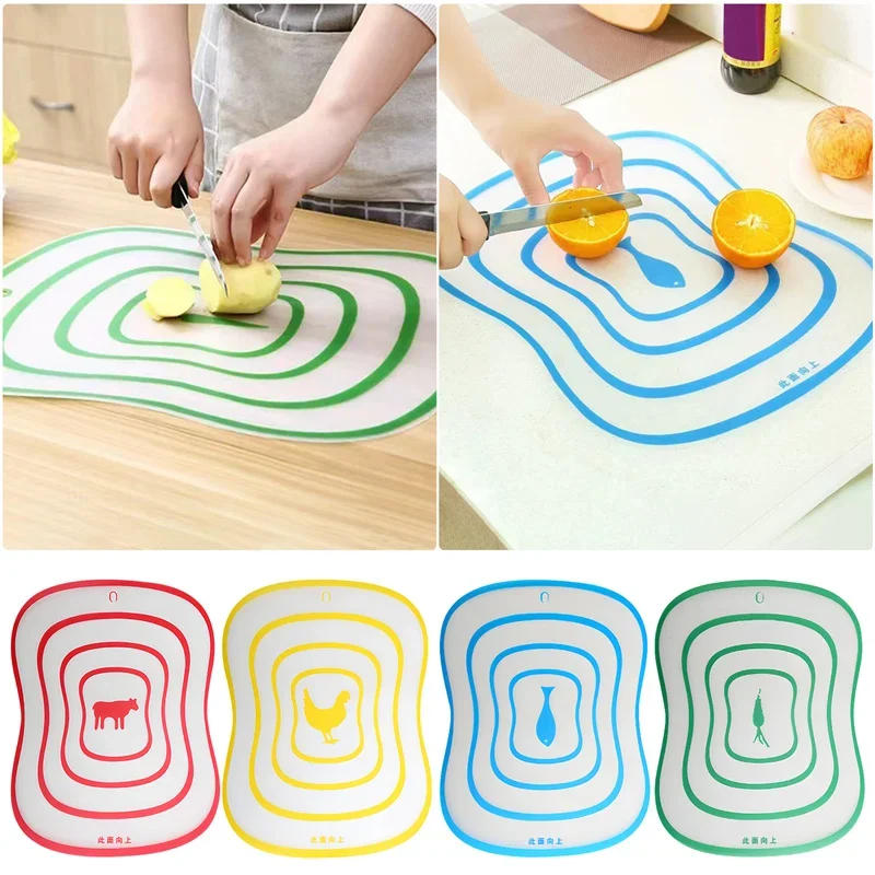 Description Picture 3 of item4pcs Kitchen Non-slip Chopping Blocks Flexible Cutting Board Plastic Cutting Boards Classification Chopping Board Kitchen Tool