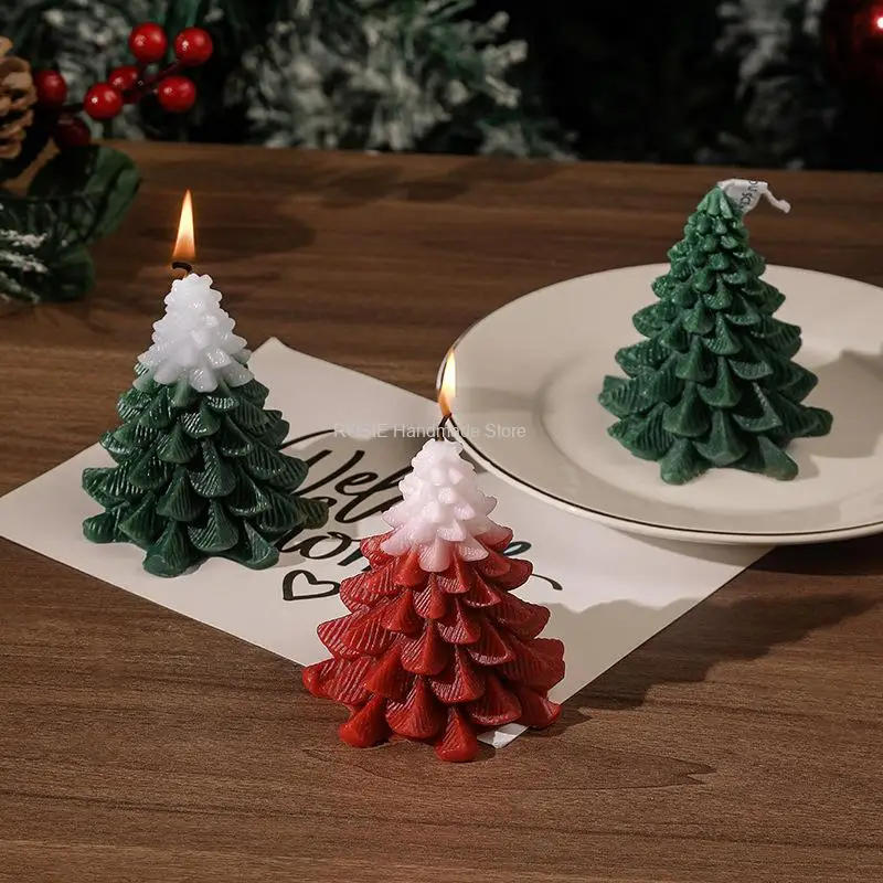 Description Picture 3 of item3D Christmas Tree Candle Silicone Mold DIY Candle Making Kit Handmade Soap Plaster Resin Baking Tools Christmas decorations